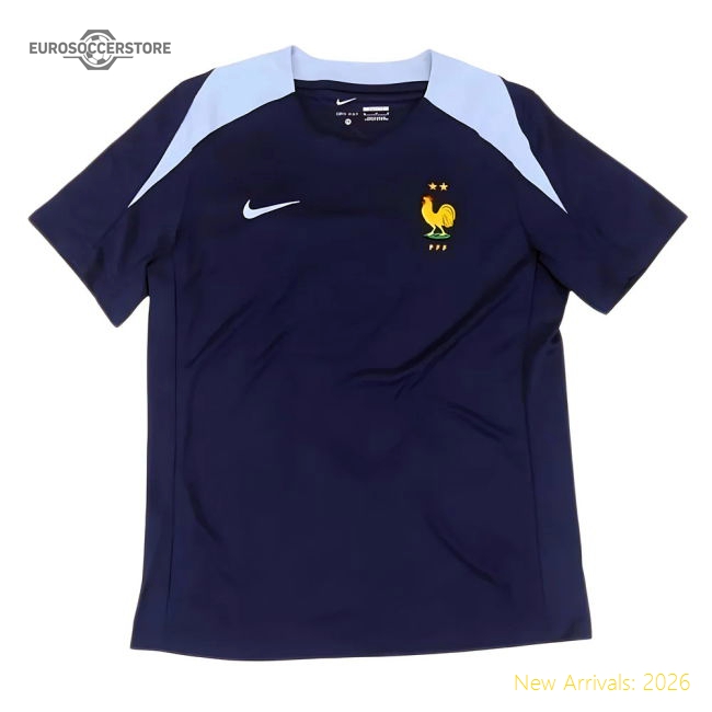 2024-2025 France Dri-Fit Strike Training Shirt (Navy)-Football Jersey Hub