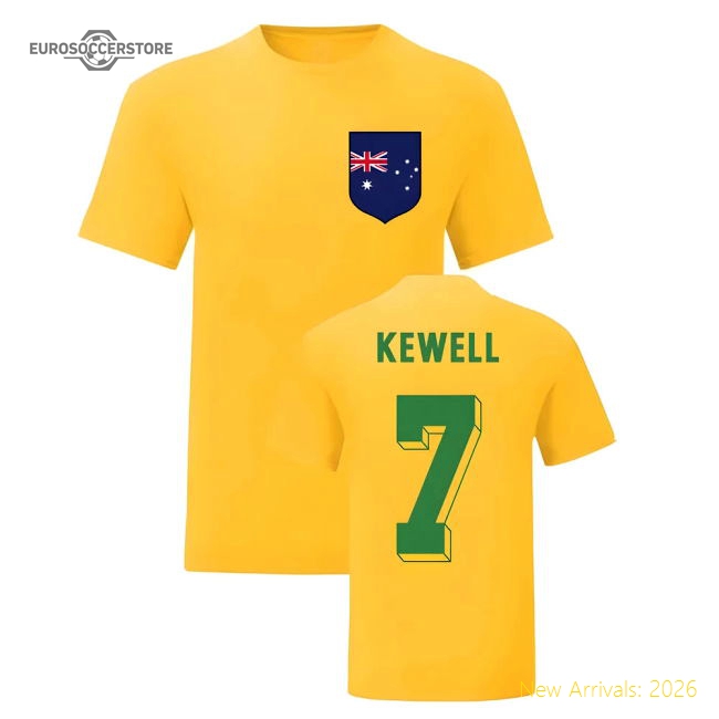 Harry Kewell Australia National Hero Tee (Yellow)-Football Jersey Hub