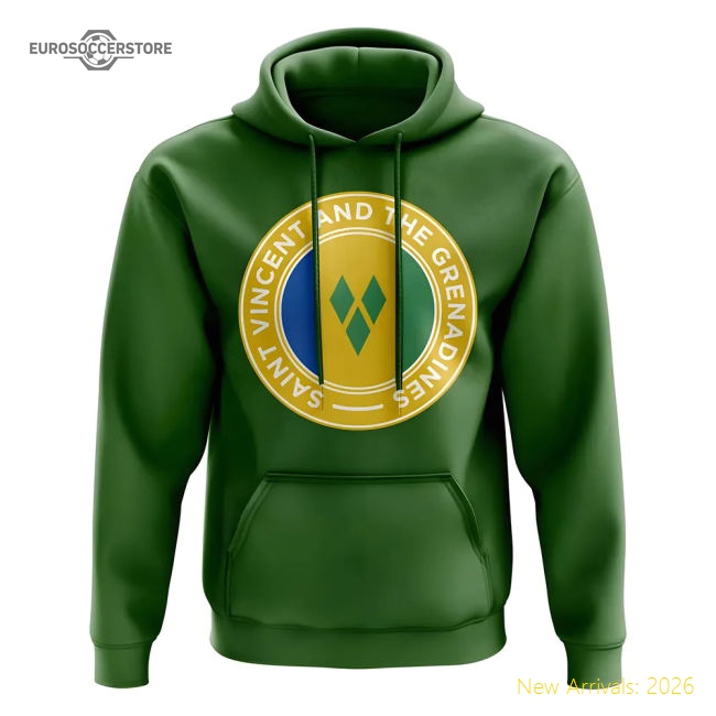 Saint Vincent and The Grenadines Football Badge Hoodie (Green)-Football Jersey Hub