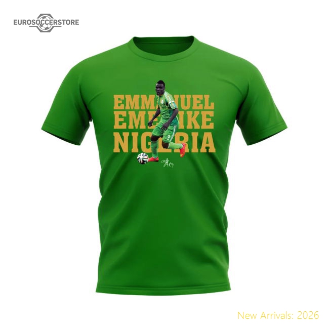 Emenike Nigeria Player Tee (Green)-Football Jersey Hub