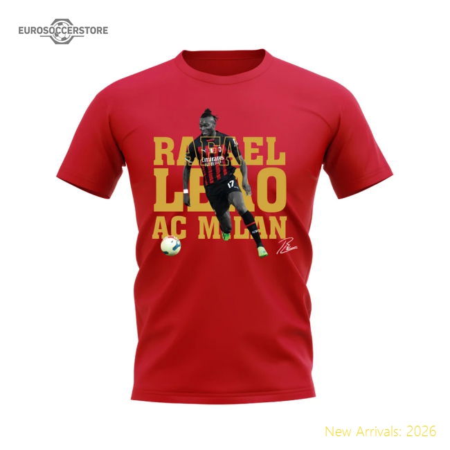 Rafael Leao AC Milan Player Tee (Red)-Football Jersey Hub