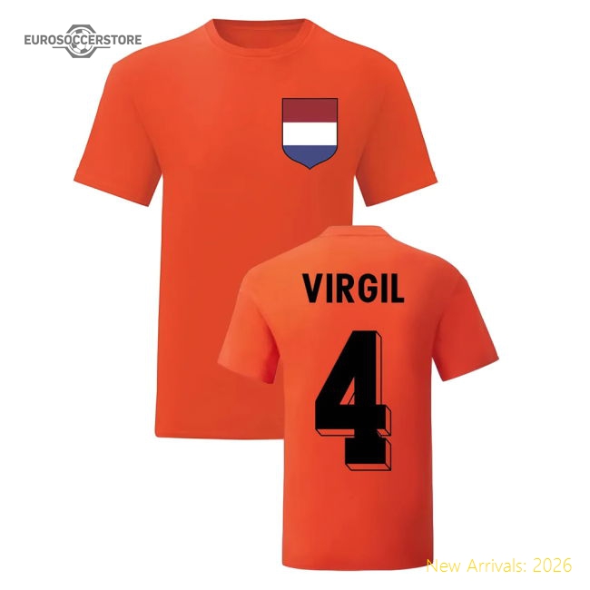 Virgil Holland National Hero Tee\'s (Orange)-Football Jersey Hub