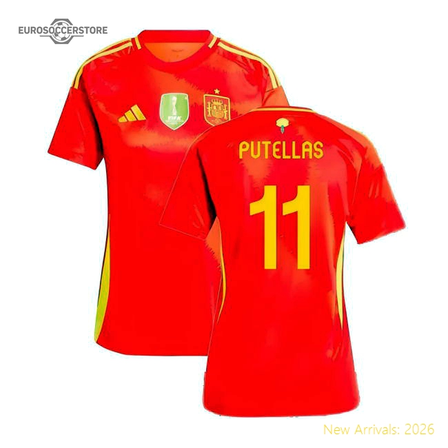 2024-2025 Spain Home Shirt (Ladies) (Putellas 11)-Football Jersey Hub