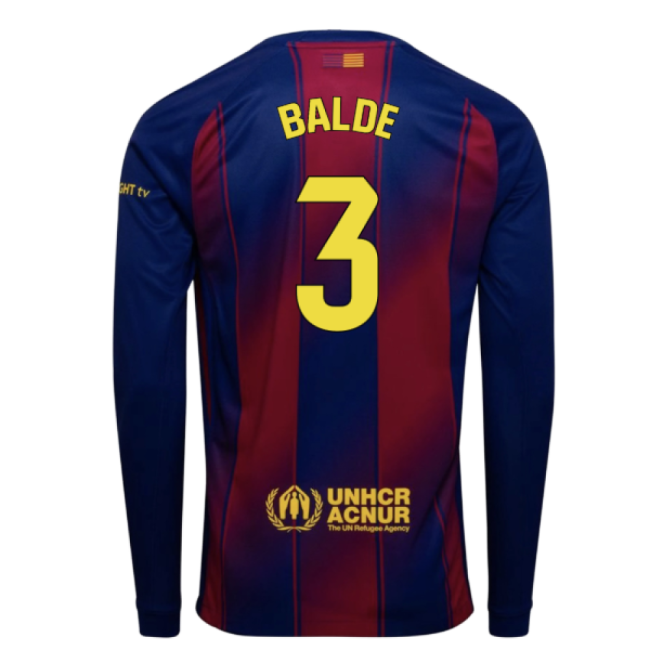 2025-2026 Barcelona Home Long Sleeve Shirt (Balde 3)-Football Jersey Hub
