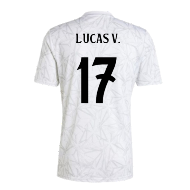2024-2025 Real Madrid Pre-Match Shirt (White) (Lucas V. 17)-Football Jersey Hub