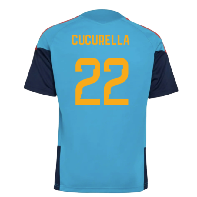 2025-2025 Spain Training Jersey (Bold Aqua) - Kids (Cucurella 22)-Football Jersey Hub