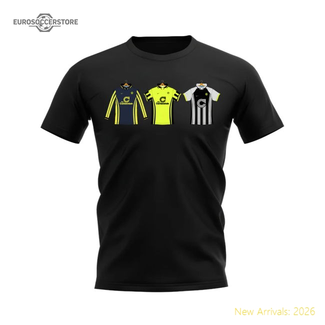 Dortmund 1996-1997 Retro Shirt T-shirt (Black) (Bellingham 22)-Football Jersey Hub