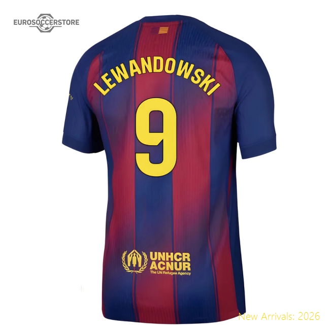 2025-2026 Barcelona Authentic Home Shirt (Lewandowski 9)-Football Jersey Hub