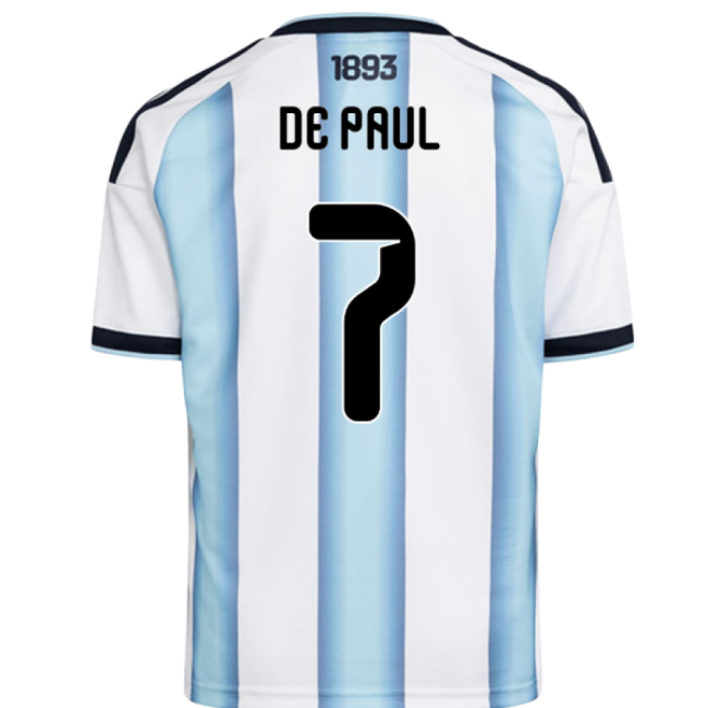 2026-2027 Argentina Home Shirt (Kids) (De Paul 7)-Football Jersey Hub