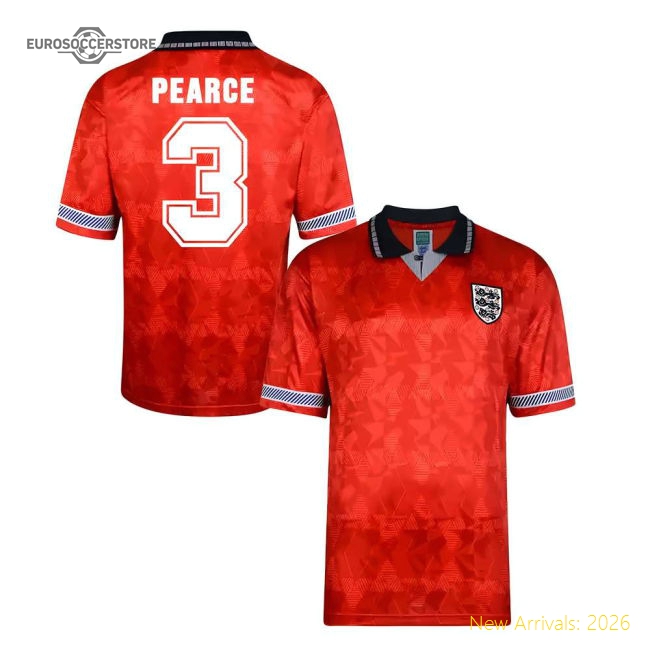 Score Draw England World Cup 1990 Away Shirt (Pearce 3)-Football Jersey Hub
