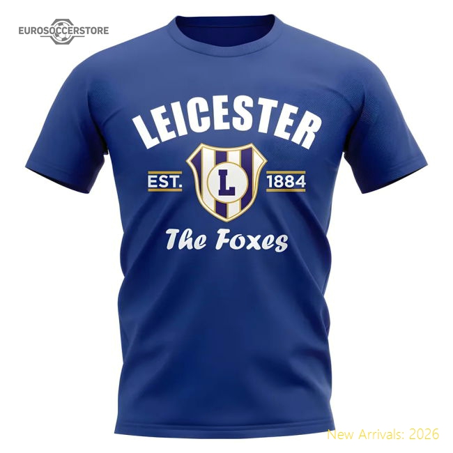 Leicester Established Football T-Shirt (Royal)-Football Jersey Hub