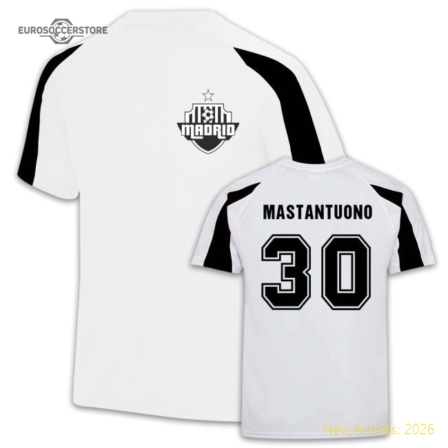 Mastantuono Real Madrid Sport Training Jersey (White)-Football Jersey Hub
