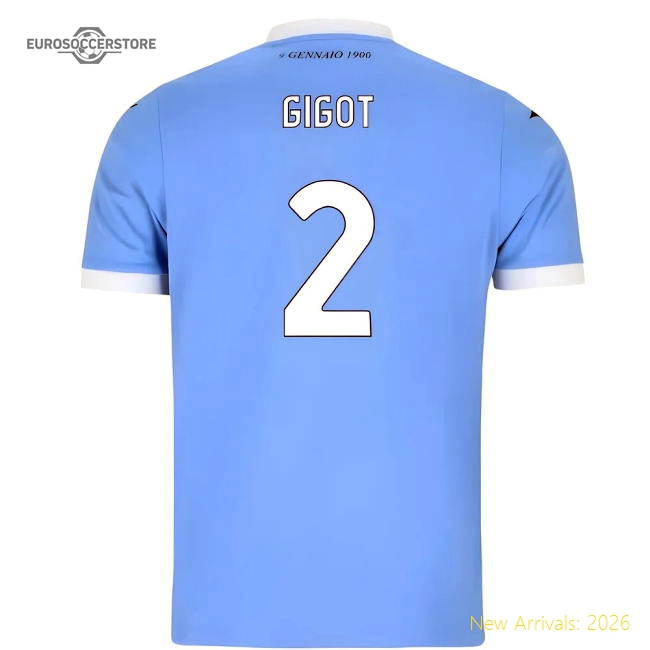 2025-2026 Lazio Home Shirt (Gigot 2)-Football Jersey Hub