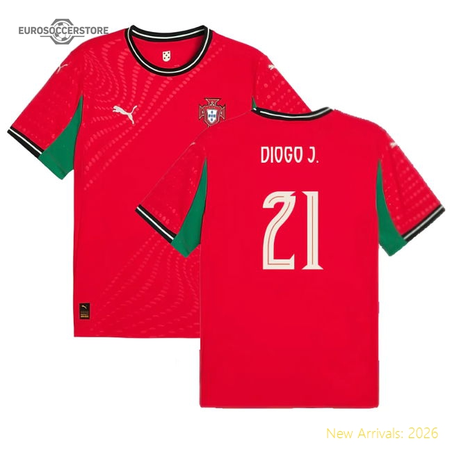 2025-2026 Portugal Womens Team Home Shirt (Unisex) (Diogo J. 21)-Football Jersey Hub