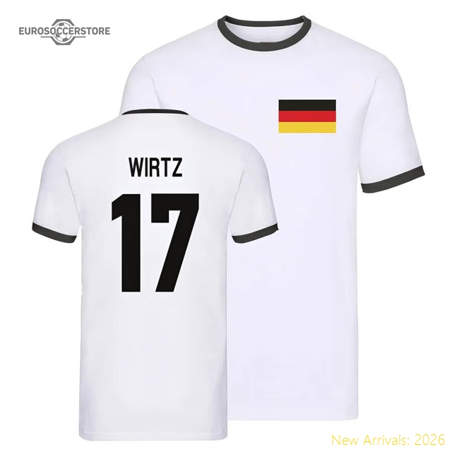 Germany Ringer T-Shirt (Florian Wirtz 17)-Football Jersey Hub