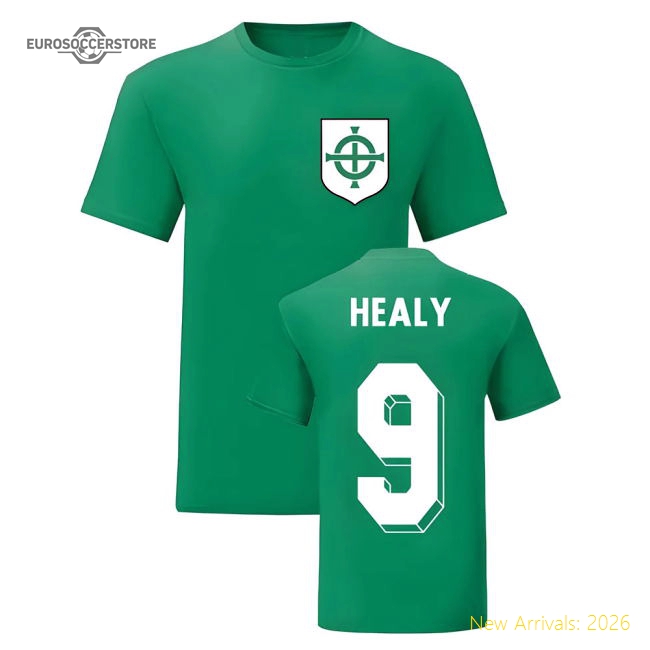 David Healy Northern Ireland National Hero Tee (Green)-Football Jersey Hub