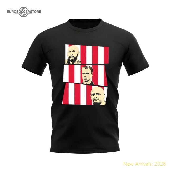 Henry Bergkamp Vieira Arsenal Trio T-Shirt (Black)-Football Jersey Hub