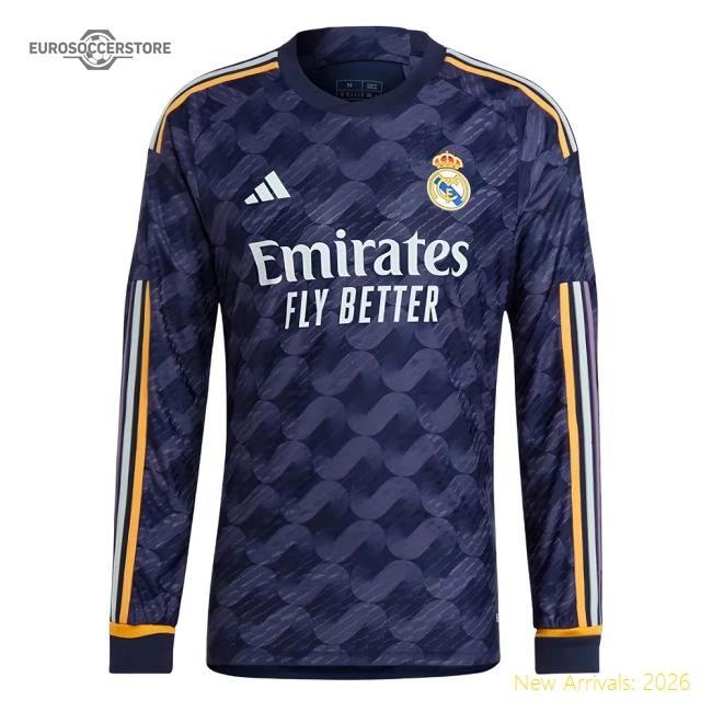 2023-2024 Real Madrid Authentic Long Sleeve Away Shirt-Football Jersey Hub