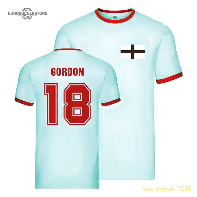 England Ringer T-Shirt (Anthony Gordon 18)-Football Jersey Hub