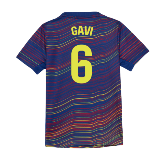 2025-2026 Barcelona Academy Pro Pre Match Shirt (Blue) - Kids (Gavi 6)-Football Jersey Hub