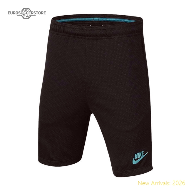 2019-2020 Barcelona Longer Knit Shorts (Smoke Grey) - Kids-Football Jersey Hub
