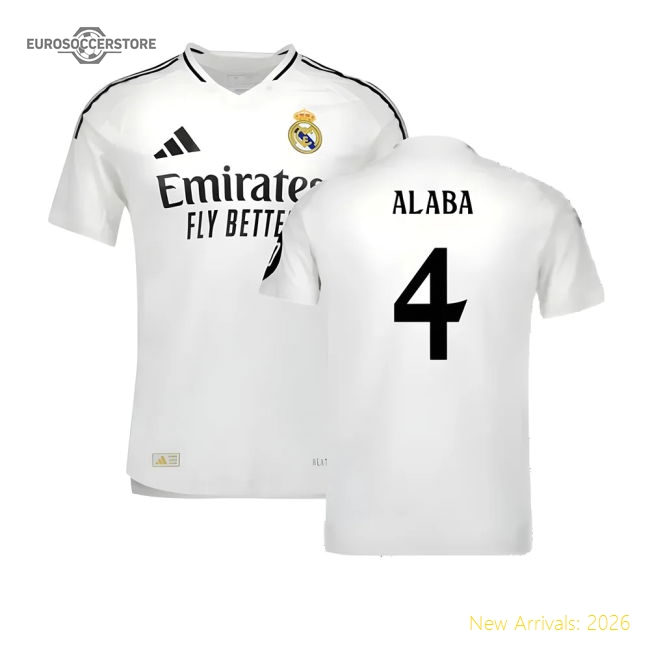 2024-2025 Real Madrid Authentic Home Shirt (Alaba 4)-Football Jersey Hub