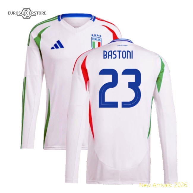 2024-2025 Italy Long Sleeve Away Shirt (BASTONI 23)-Football Jersey Hub