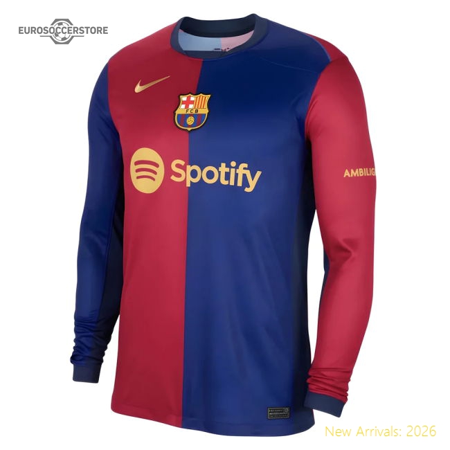 2024-2025 Barcelona Long Sleeve Home Shirt-Football Jersey Hub