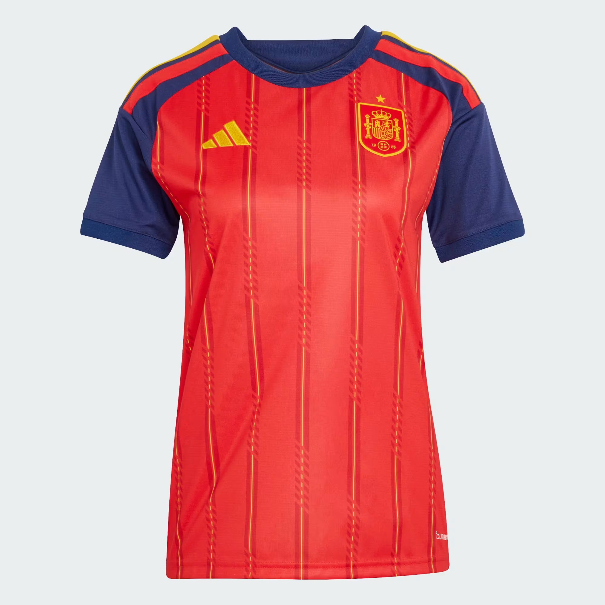 Women's Spain Home Jersey 2026 – Crimson & Yellow Female Soccer Supporter Shirt
