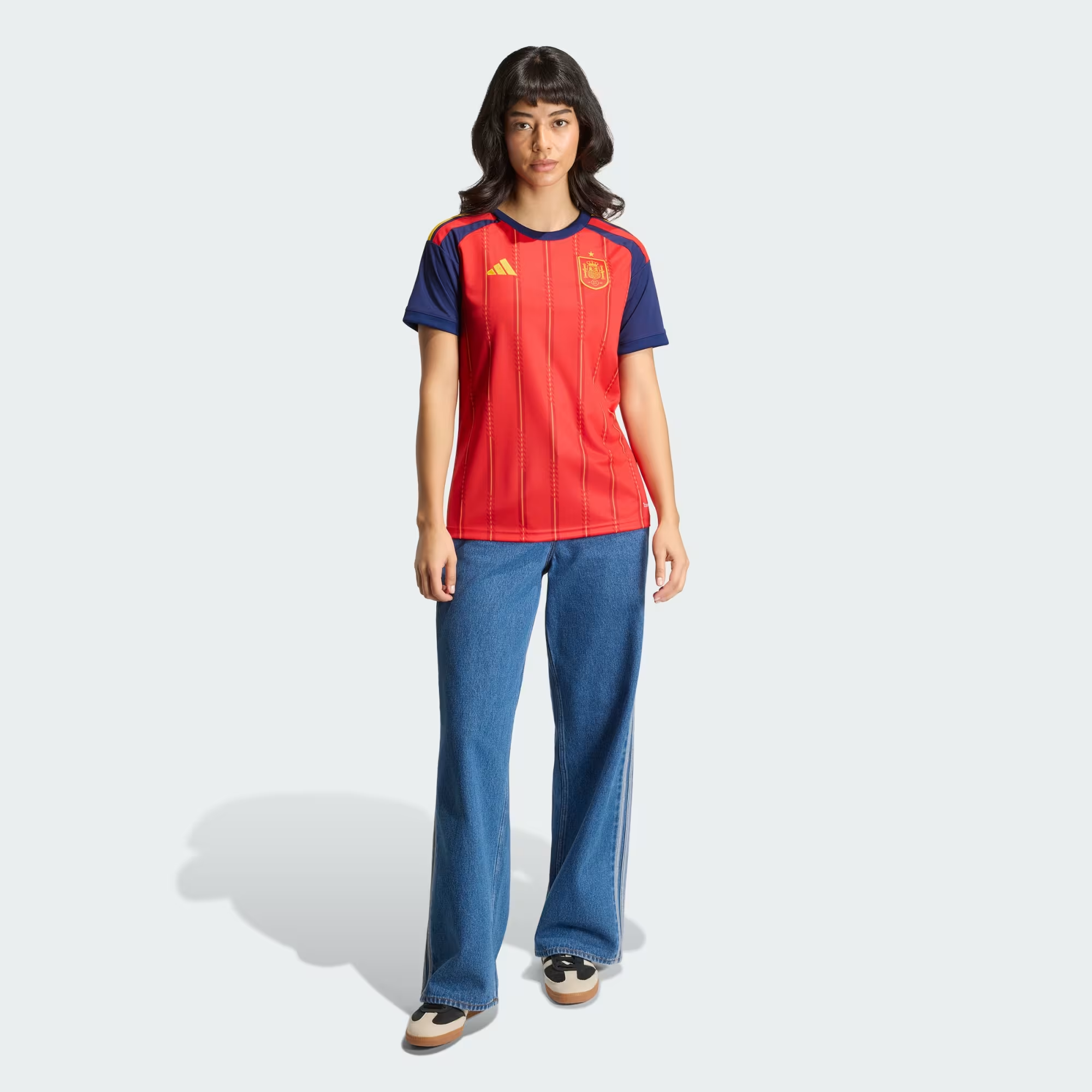 Women's Spain Home Jersey 2026 – Crimson & Yellow Female Soccer Supporter Shirt