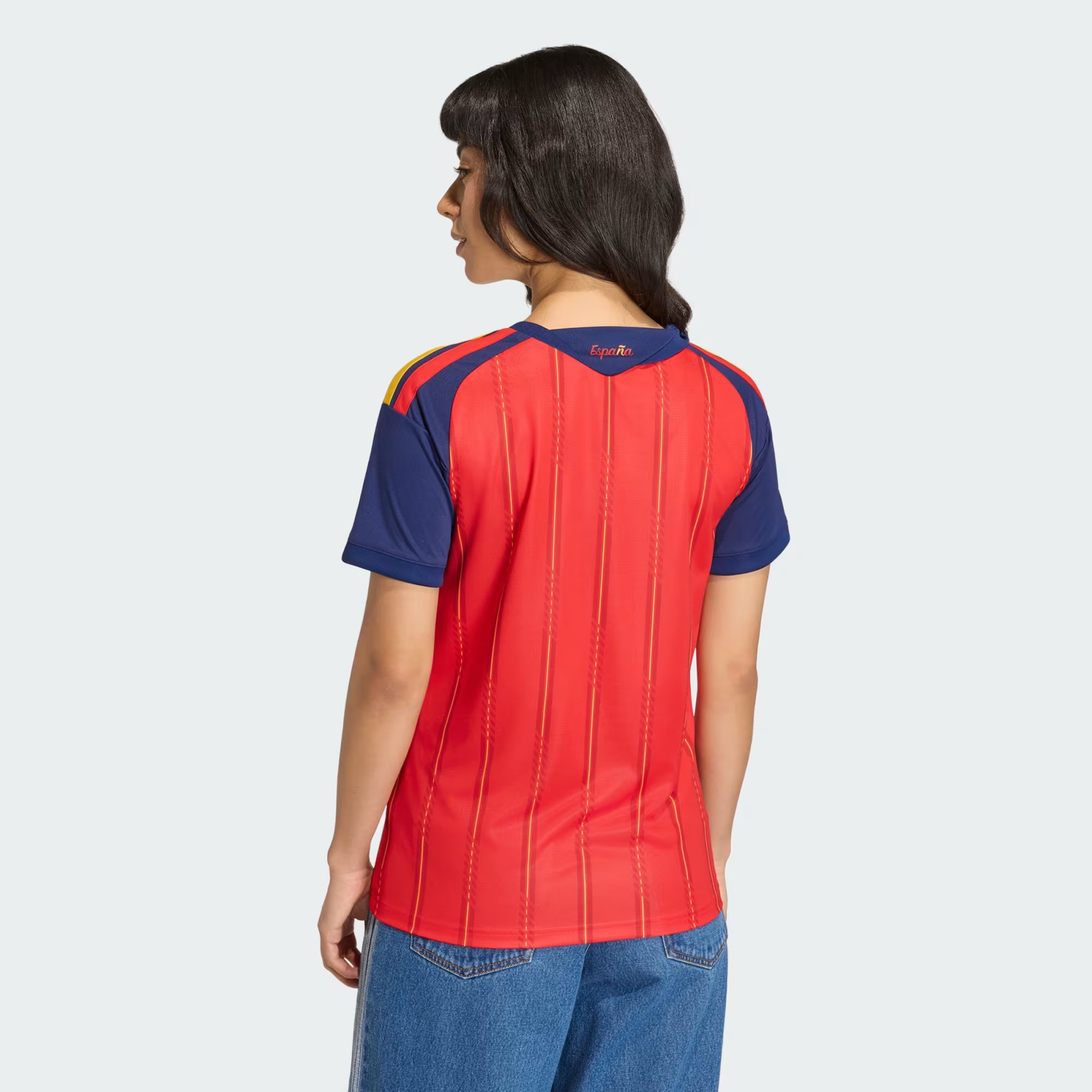 Women's Spain Home Jersey 2026 – Crimson & Yellow Female Soccer Supporter Shirt