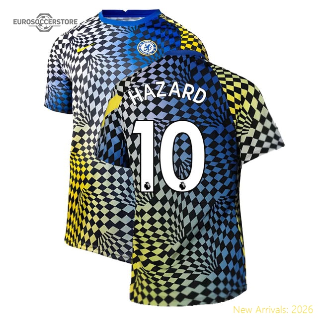2021-2022 Chelsea Dry Pre-Match Training Shirt (Blue) (HAZARD 10)-Football Shirts Shop