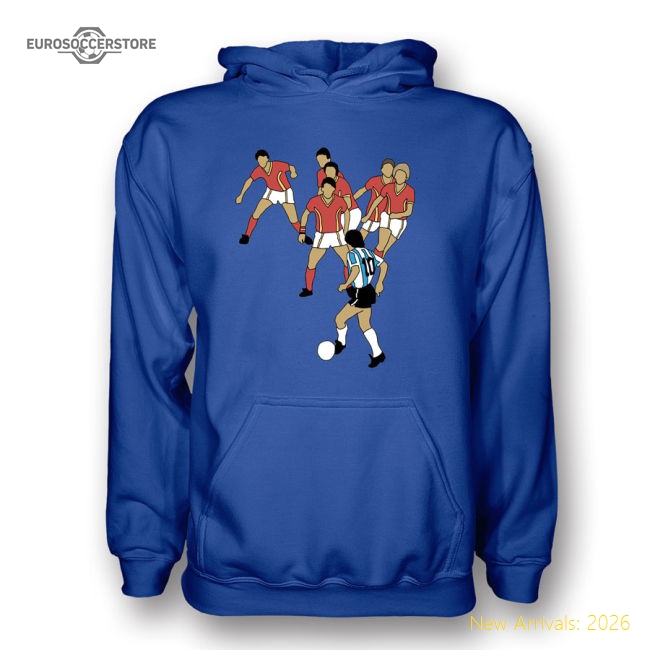 Diego Maradona Goal Of Century Hoody (blue) - Kids-Football Shirts Shop