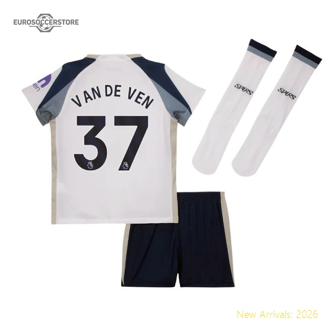2025-2026 Tottenham Home Little Kids Mini Kit (Van De Ven 37)-Football Shirts Shop