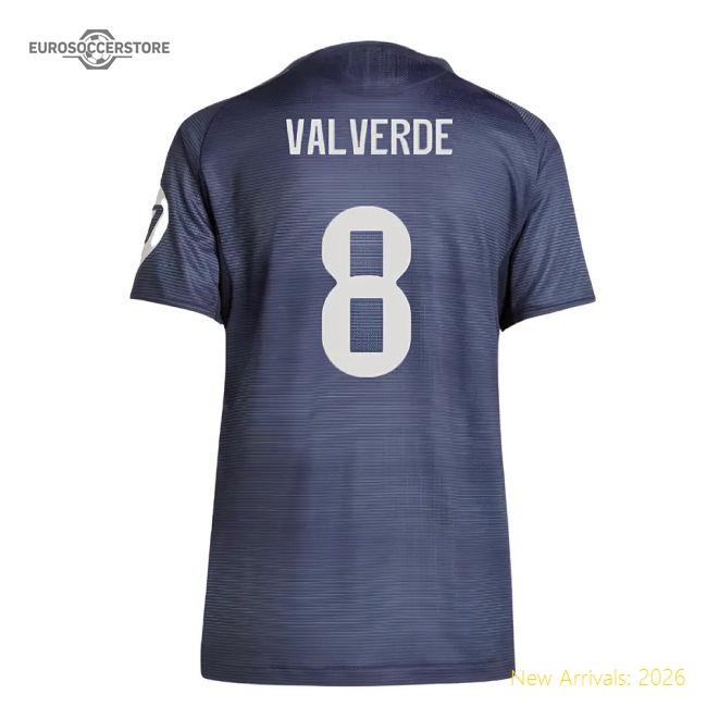 2025-2026 Real Madrid Authentic Away Shirt (Ladies) (Valverde 8)-Football Shirts Shop