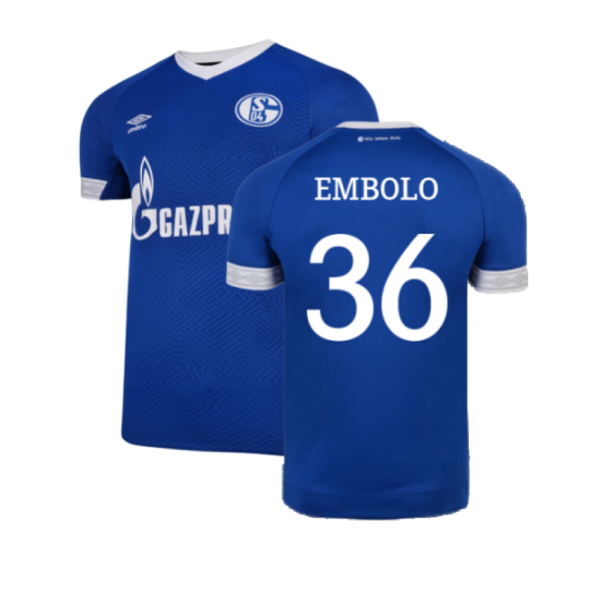 Schalke 2018-19 Home Shirt ((Mint) XXL) (Embolo 36)-Football Shirts Shop