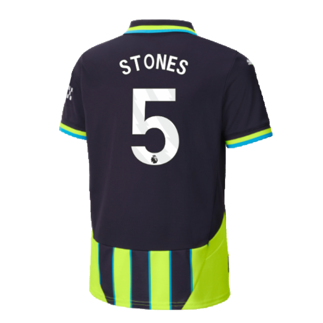 2024-2025 Man City Away Shirt (Kids) (Stones 5)-Football Shirts Shop