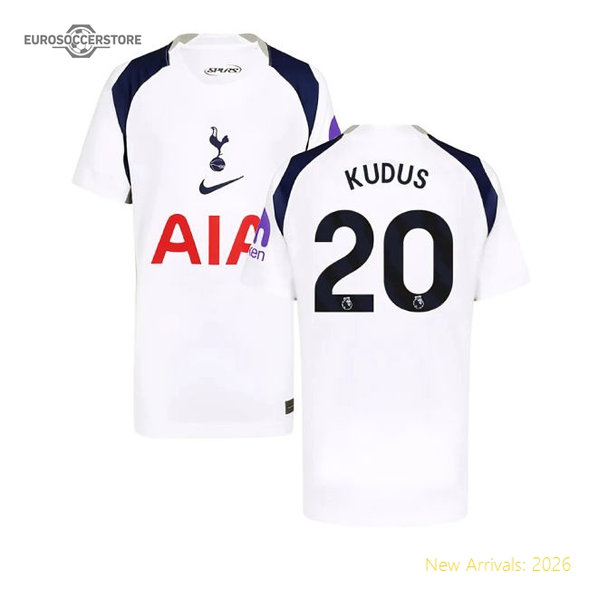 2025-2026 Tottenham Hotspur Home Shirt (Kids) (Kudus 20)-Football Shirts Shop