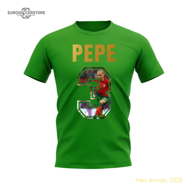Pepe Name And Number Portugal T-Shirt (Green)-Football Shirts Shop