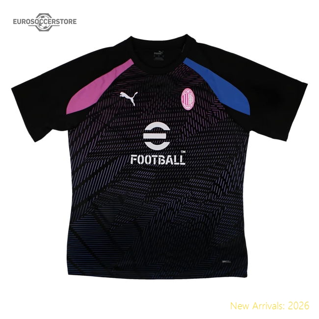 2023-2024 AC Milan Pre-Match Jersey (Black) (Ibrahimovic 11)-Football Shirts Shop
