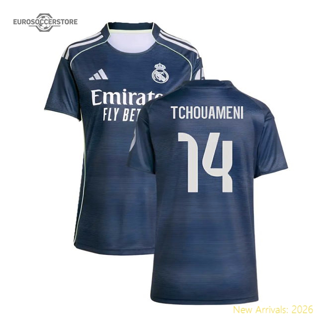 2025-2026 Real Madrid Authentic Away Shirt (Womens) (Tchouameni 14)-Football Shirts Shop