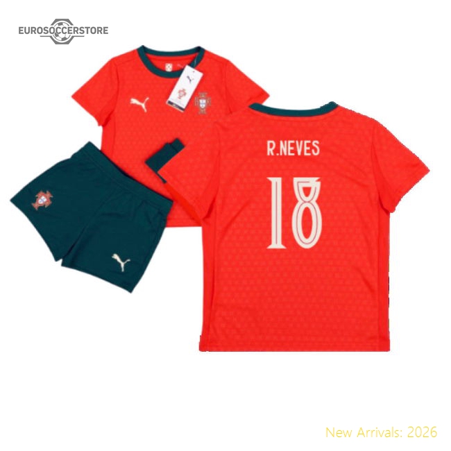 2025-2026 Portugal Home Mini Kit (R.Neves 18)-Football Shirts Shop