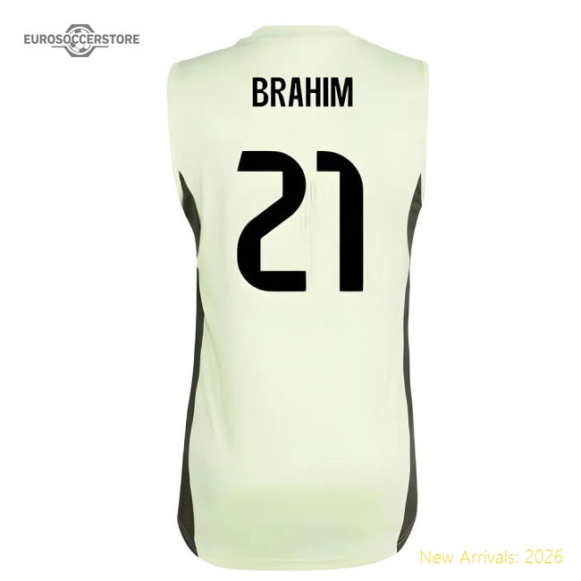 2025-2026 Real Madrid Sleeveless Training Jersey (Almost Lime) (Brahim 21)-Football Shirts Shop
