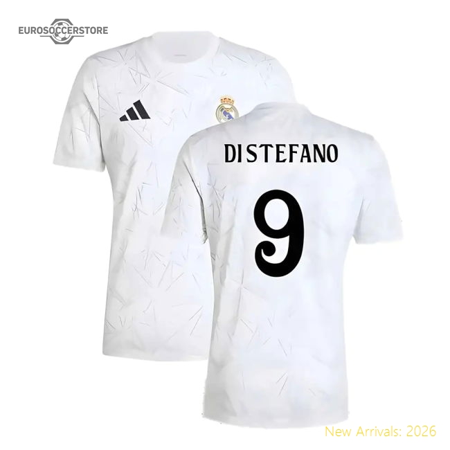 2024-2025 Real Madrid Pre-Match Shirt (White) (Di Stefano 9)-Football Shirts Shop
