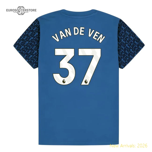 Tottenham Hotspur Graphic T-shirt (Blue) - Kids (Van De Ven 37)-Football Shirts Shop