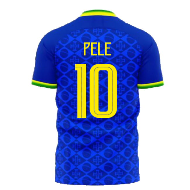 Brazil 2021-2022 Away Concept Football Kit (Fans Culture) (PELE 10)-Football Shirts Shop
