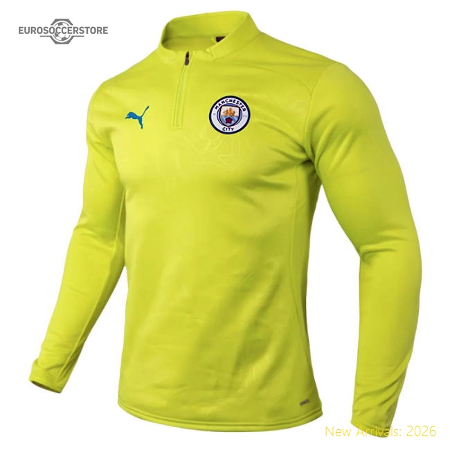 2024-2025 Man City Hybrid Top (Yellow Glow)-Football Shirts Shop