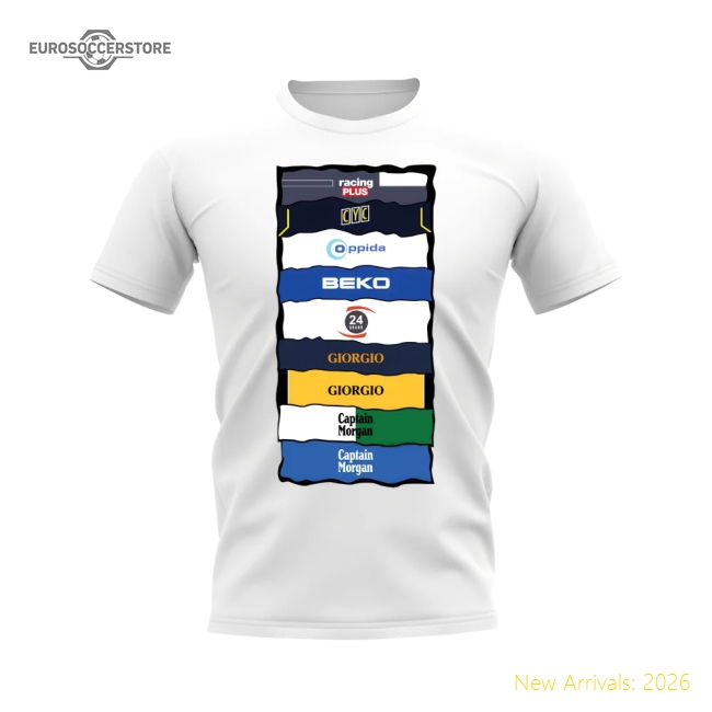 Millwall Sponsor History T-shirt (White)-Football Shirts Shop