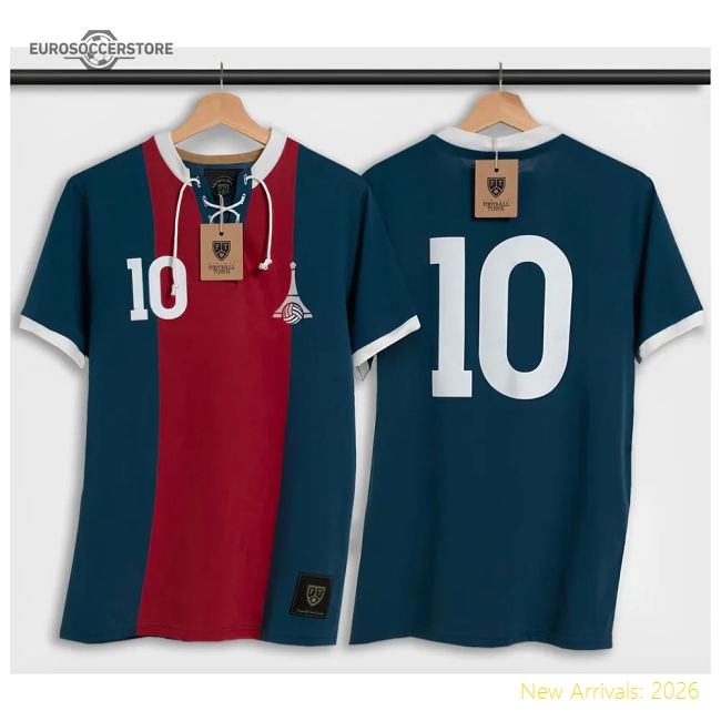 Paris Retro Football Shirt with Laces La Tour-Football Shirts Shop