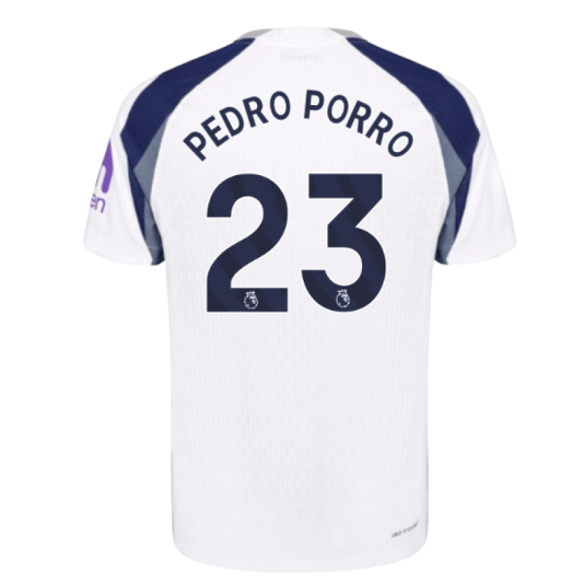2025-2026 Tottenham Hotspur Authentic Home Shirt (Pedro Porro 23)-Football Shirts Shop